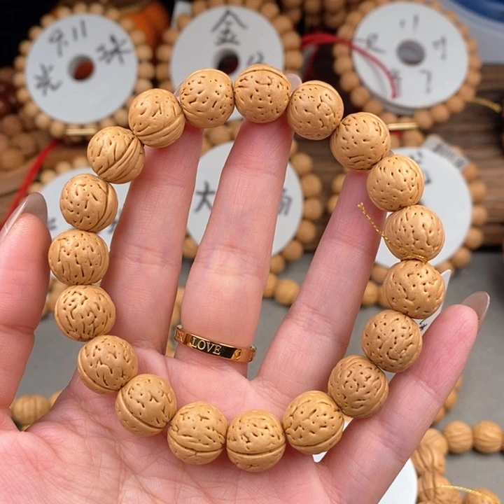 桃核手串k*丸子13抛光尺寸误差0.5之间