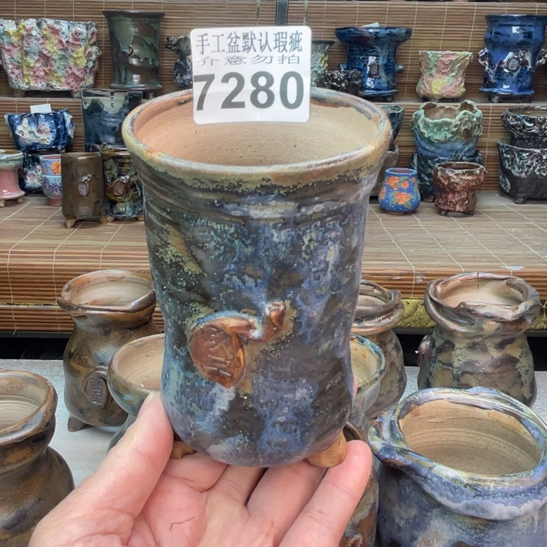 手工花盆默认瑕疵完美者勿拍