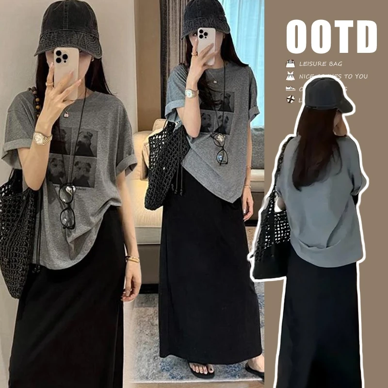 孕妇装夏季新款大码女装宽松时尚洋气休闲夏季减龄显瘦设计感