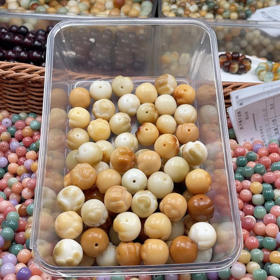 白玉菩提吊坠b瑕21mm/10+5颗