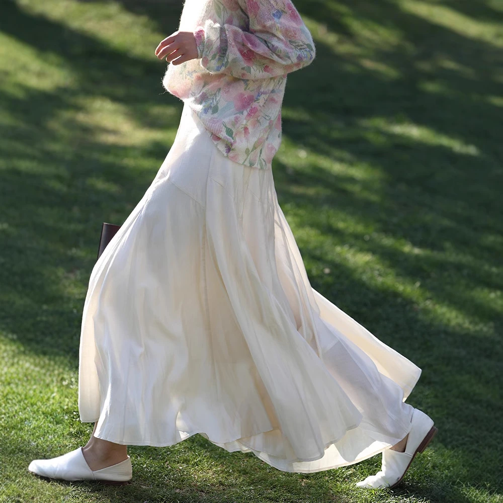 【简知】2025夏季半身裙仙女的裙摆轻柔飘逸伞裙半身长裙松紧腰 387