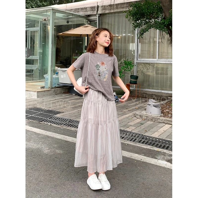 【现货】夏季新款显瘦高腰时尚甜美气质半身裙-2163