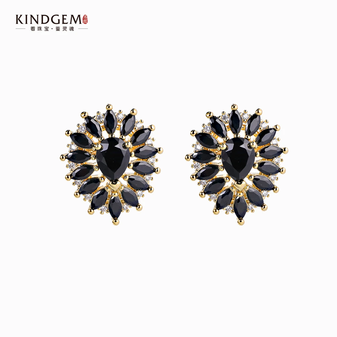 铜合金耳饰 KindGemBZ51XQEC-15095高级设计感百搭时尚耳环