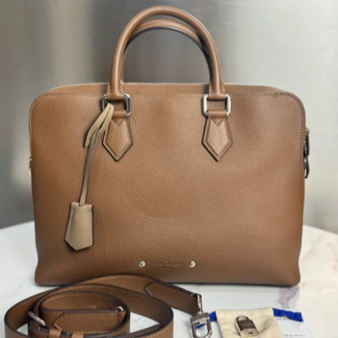95新 LouisVuitton/路易威登 金棕色男士公文包12078070