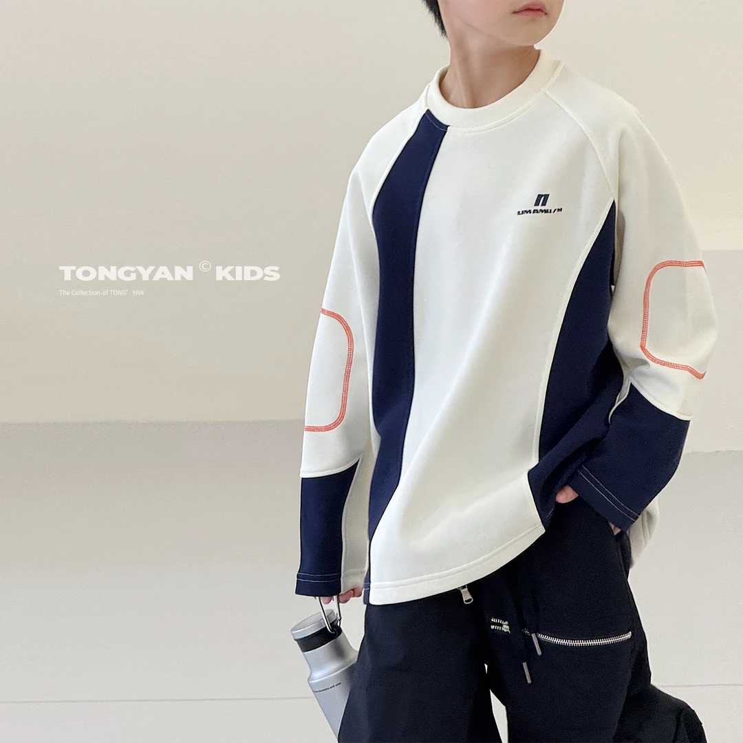 9.17号新品 男童卫衣秋装自制中大童套头衫儿童圆领上衣帅TY70873