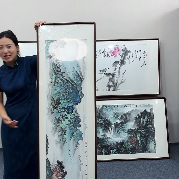 国画手绘作品青绿山水160.45