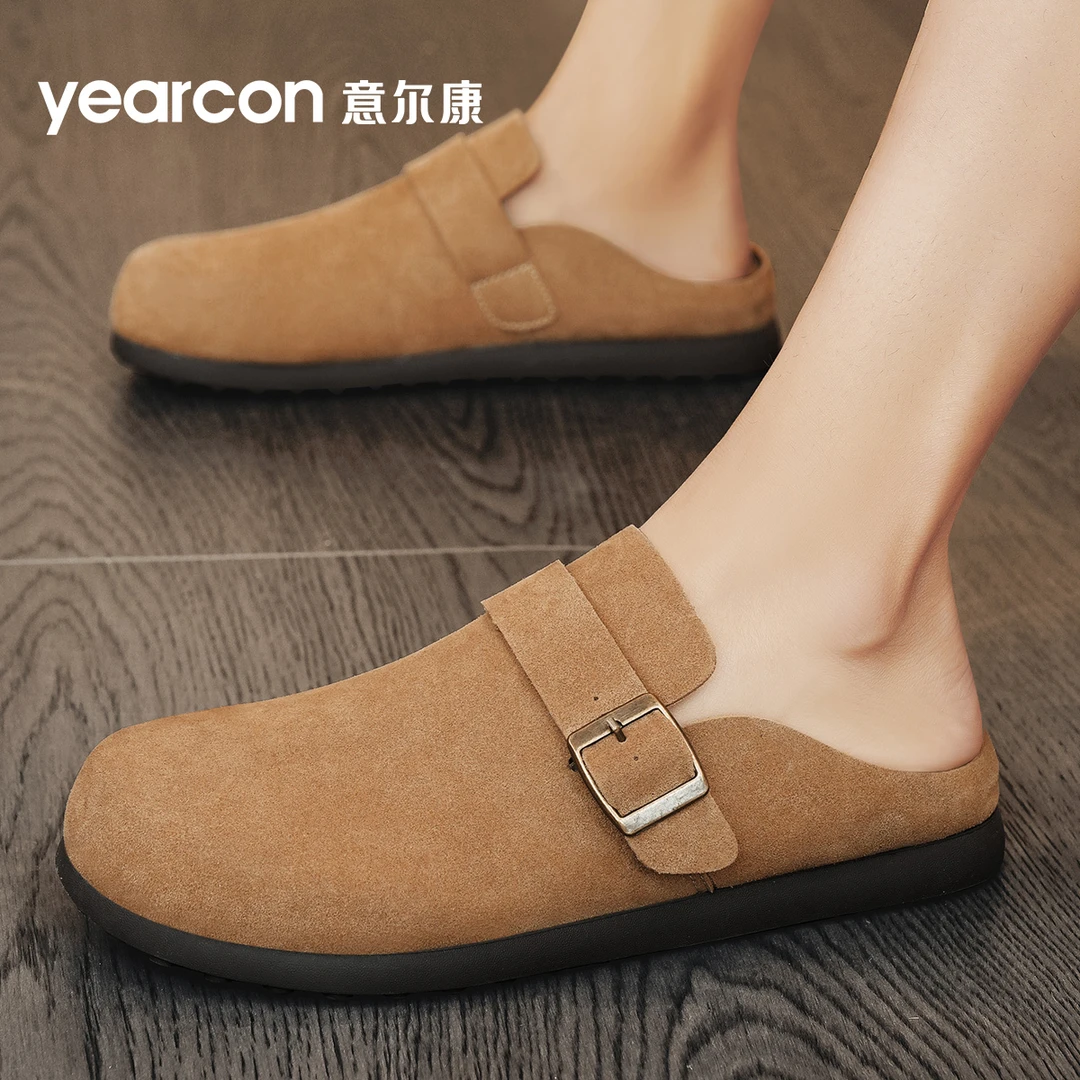 意尔康透气休闲鞋男2025夏新款爆款百搭舒适洞洞鞋一脚蹬软底男鞋