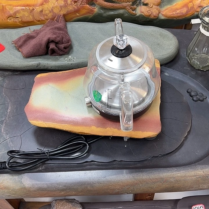 端砚石底座自动上水烧水壶