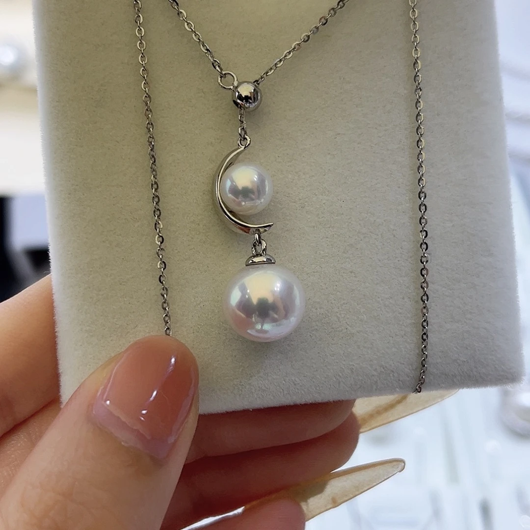 颈饰银S925镶嵌淡水珍珠