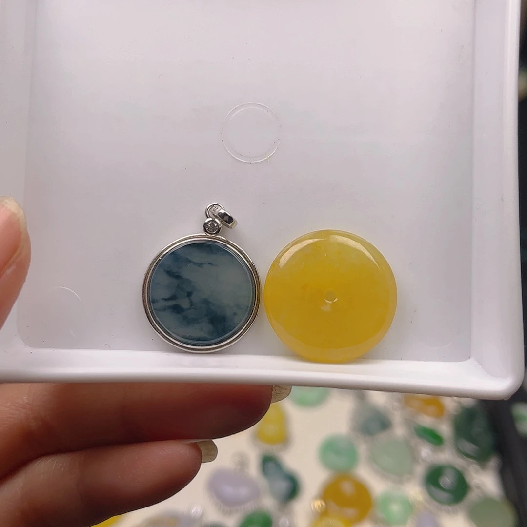 【闪购商品】翡翠颈饰银S925镶嵌慕**杨吊坠