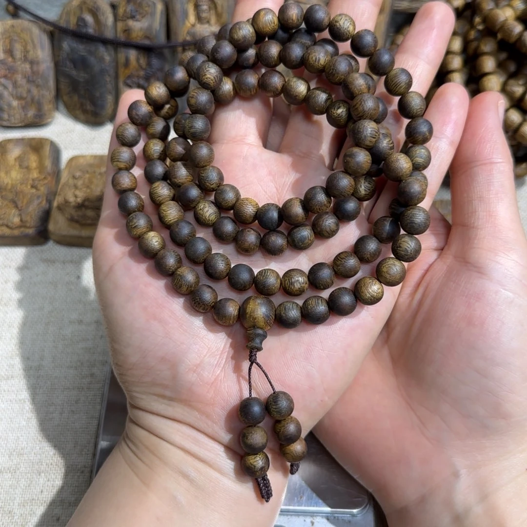 沉香手串奇楠沉香树心油老料8mm33克➕