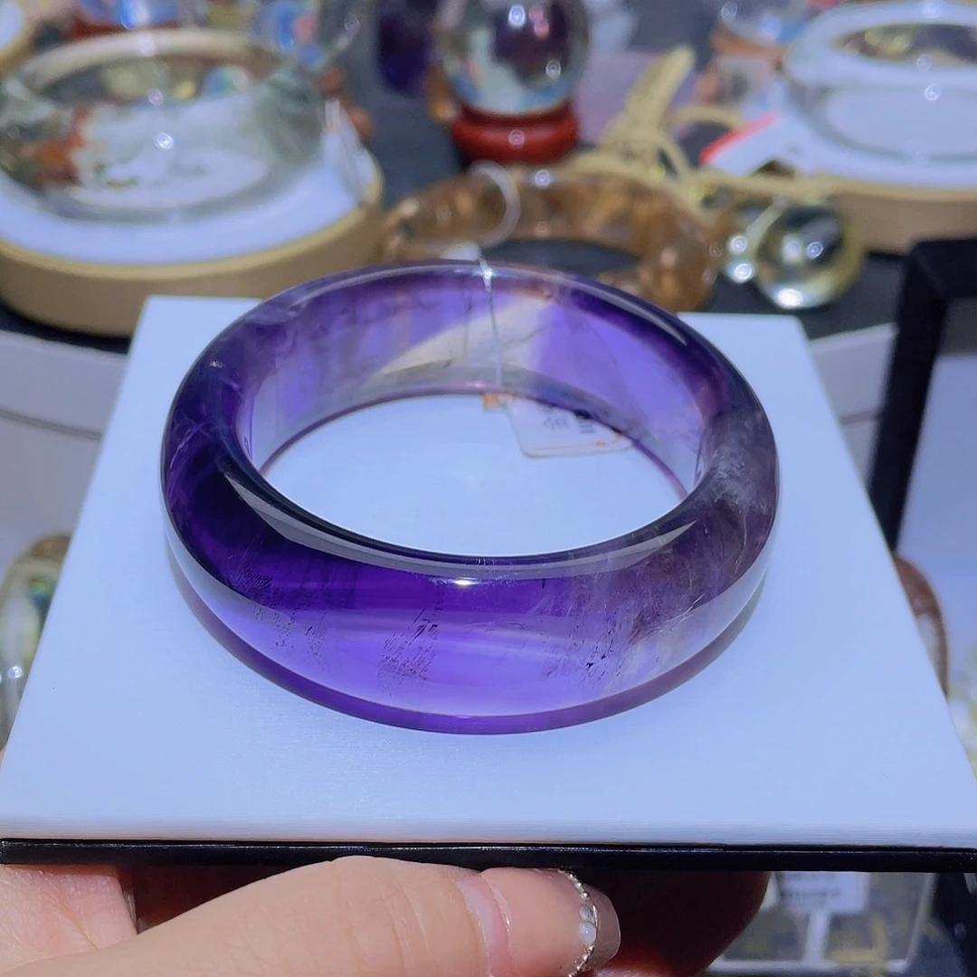 水晶手镯未镶嵌天然紫水晶乌拉圭紫52➕