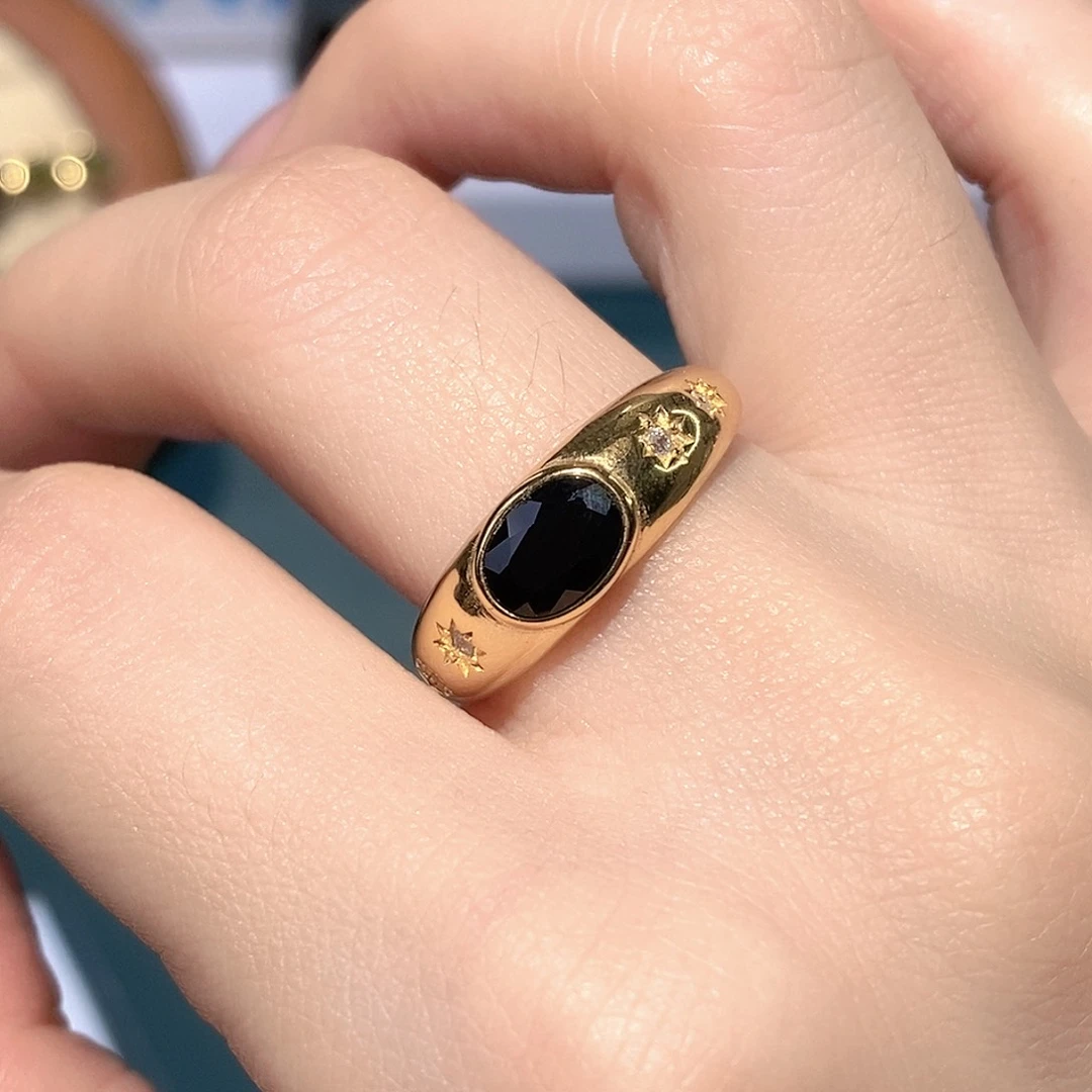 戒指蓝宝石银S925镶嵌天然蓝宝石