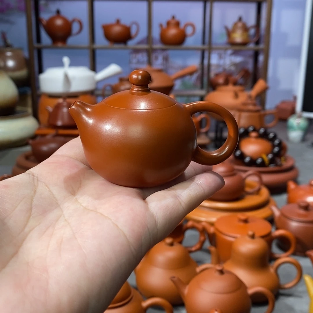 茶壶紫砂高工吴建辉朱泥西施45c