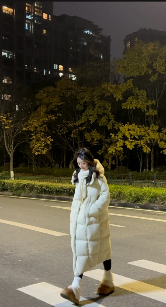 DA BAO【冬日暖鹅】冬季新款韩系气质显瘦温柔中长款羽绒服
