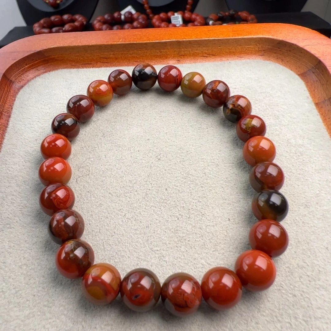 南红玛瑙未镶嵌（大山包彩浆手串8+）