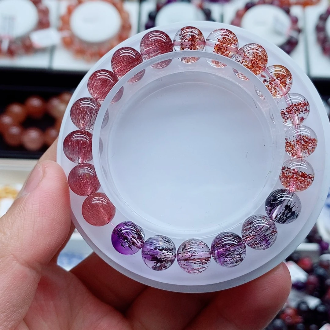 未镶嵌手链水晶紫超红超金草莓超七