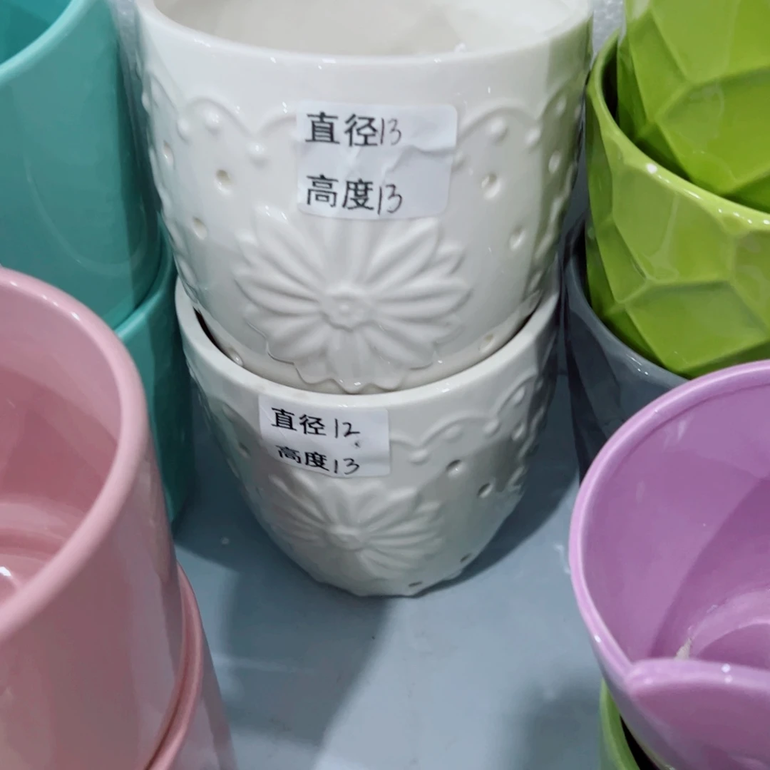 有孔，陶瓷花盆满10米包邮发货