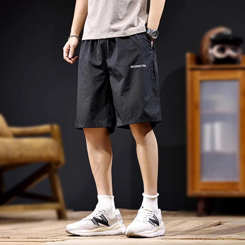 LEIGHZ/雷茨速干休闲短裤男士夏季新款宽松大码潮流百搭五分裤子