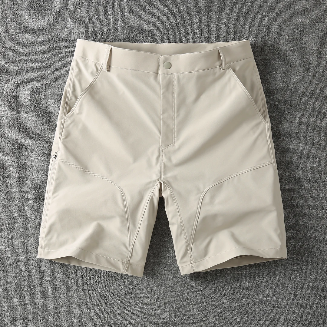 夏季薄款速干五分裤男士外穿运动登山透气冰丝中裤拉链休闲短裤
