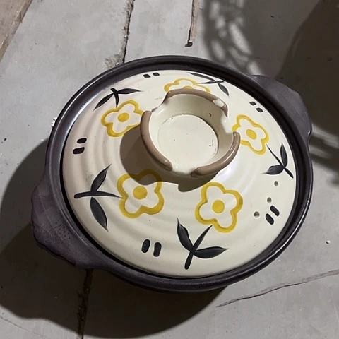 微瑕，明火，棕色2.5L盖子拖釉