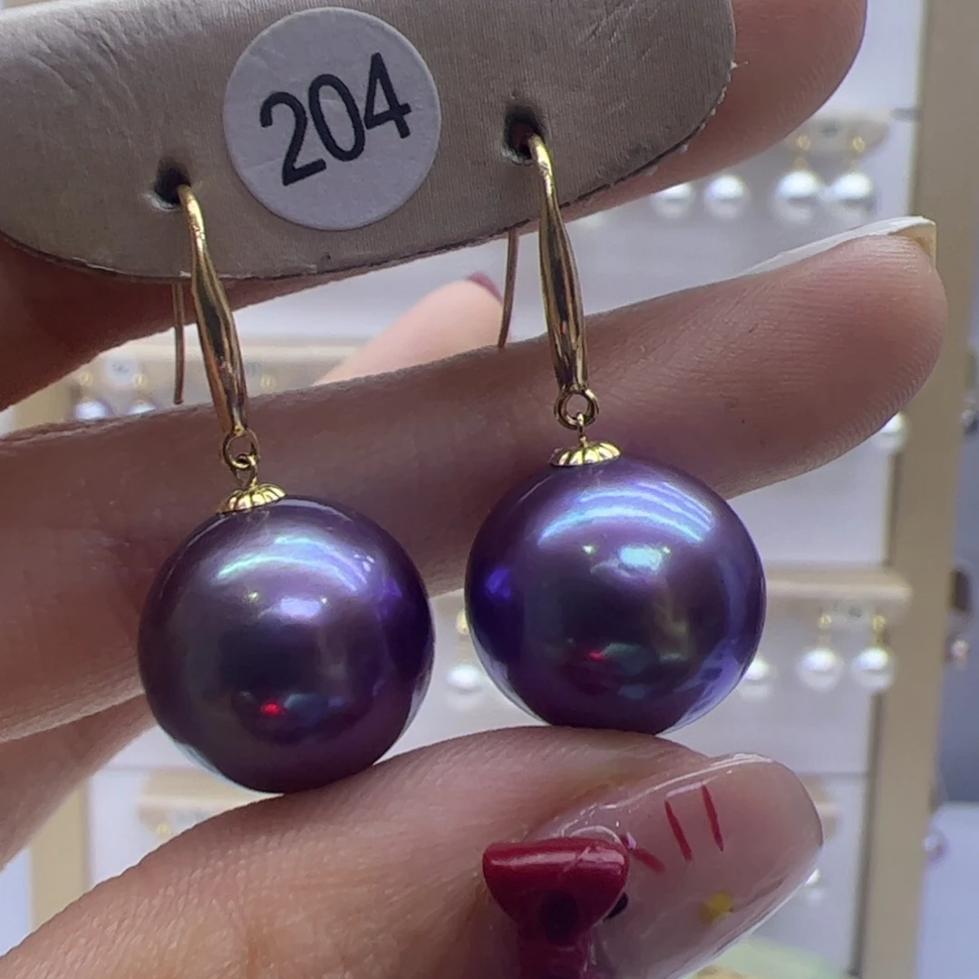 淡水珍珠耳饰18K金镶嵌