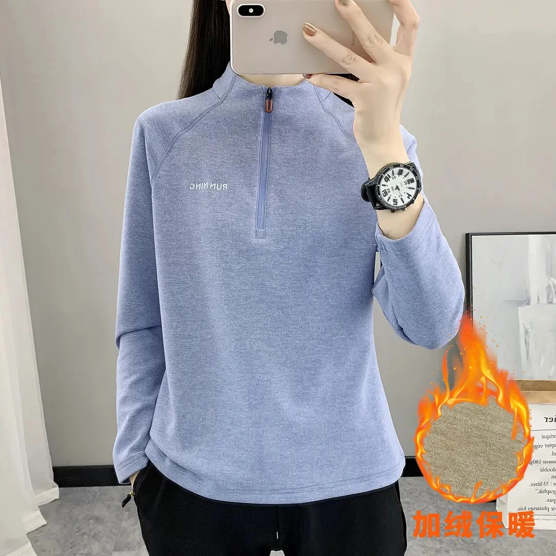 户外运动抓绒衣女上衣长袖T恤女保暖衣摇粒绒打底衫登山徒步冬季
