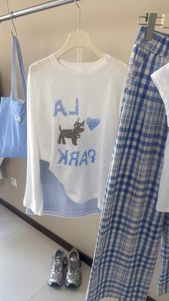 在韩夏季新款IU小狗防晒罩衫