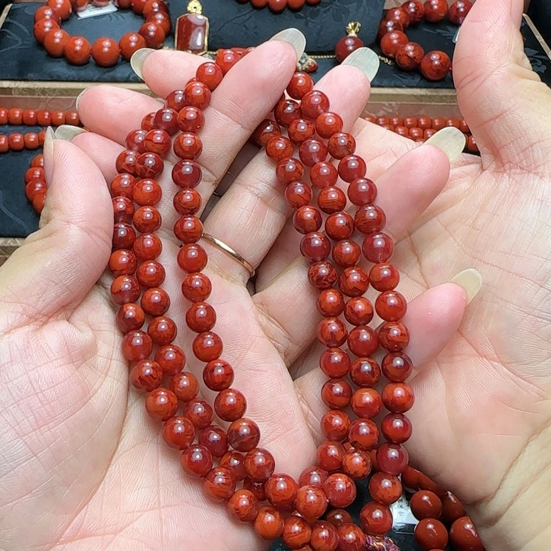 饮***茗南红玛瑙未镶嵌手串