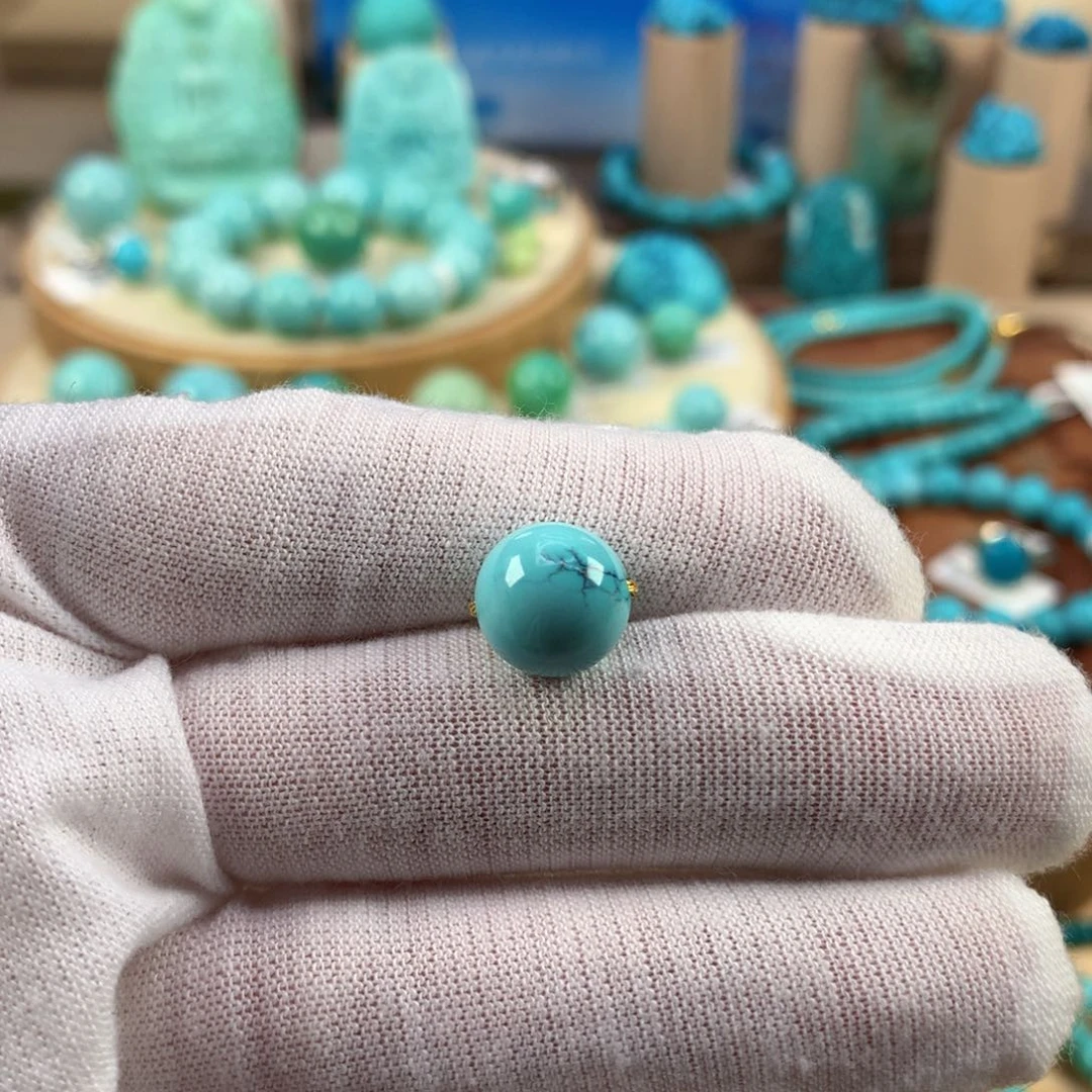 绿松石未镶嵌珠宝奇石10.6mm