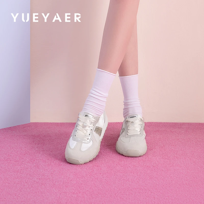 月芽儿软底德训鞋女运动鞋2025春季新款百搭舒适轻薄圆头休闲板鞋