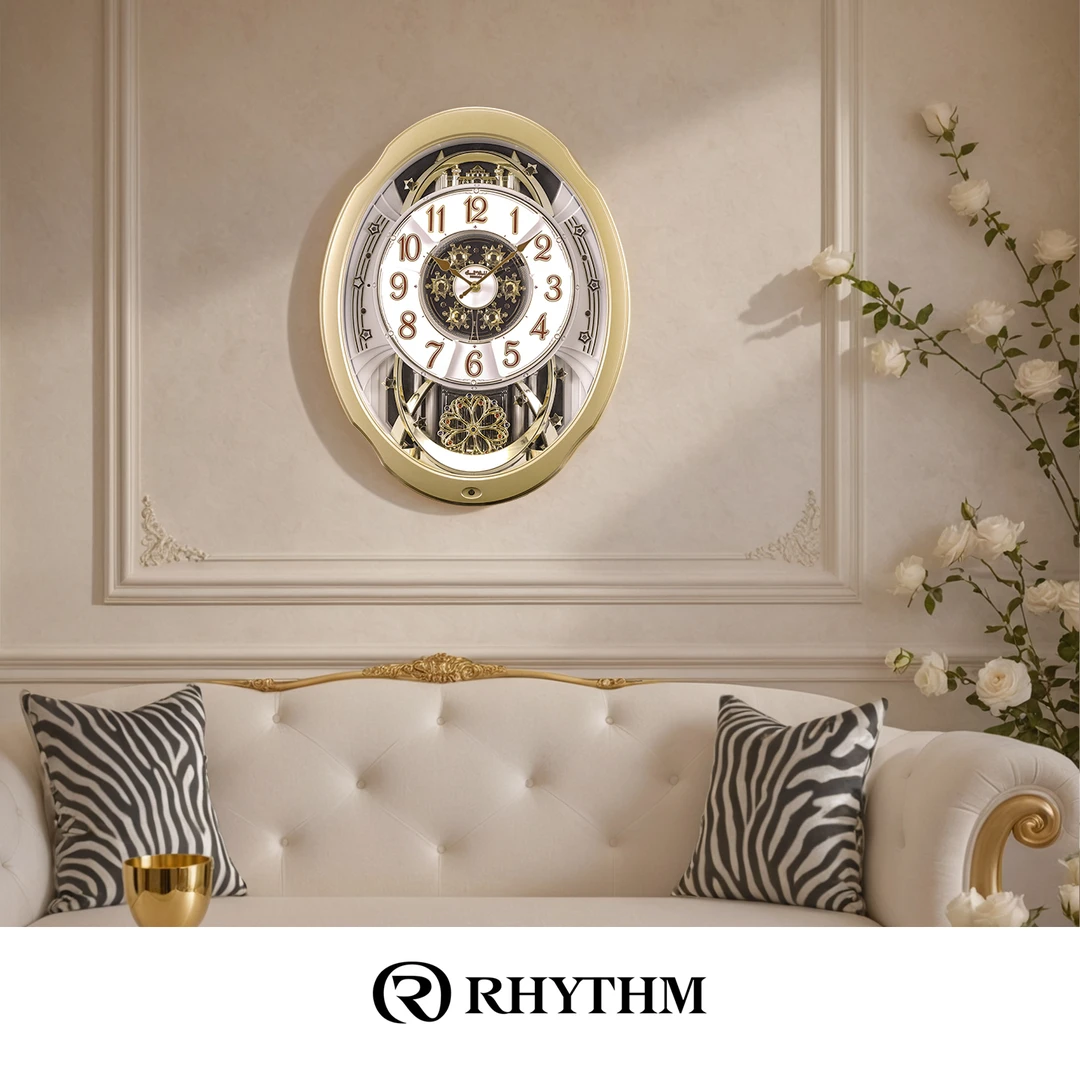 丽声音乐挂钟静音整点音乐报时创意时尚客厅挂钟轻奢百搭水晶