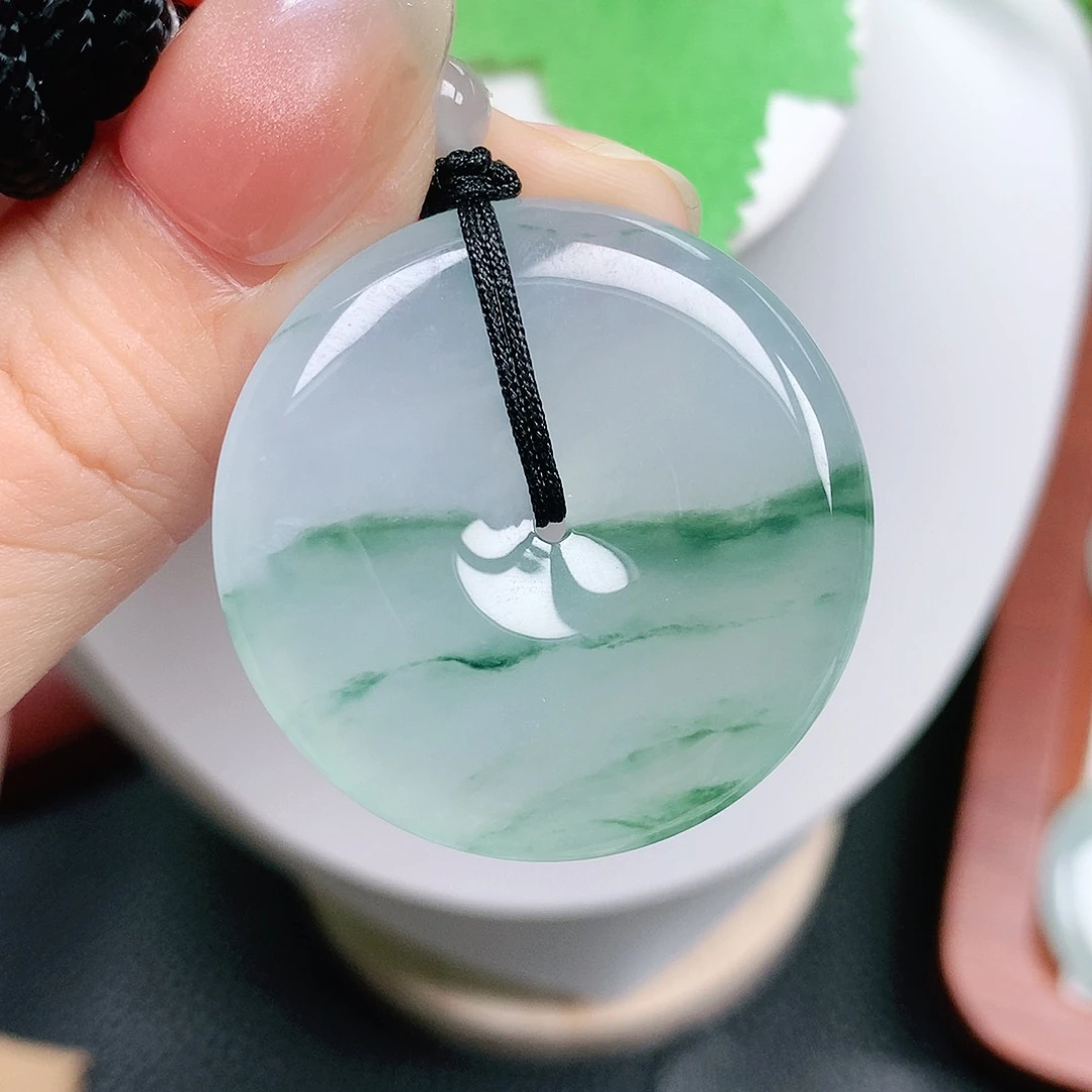 翡翠未镶嵌颈饰平安35-5.9