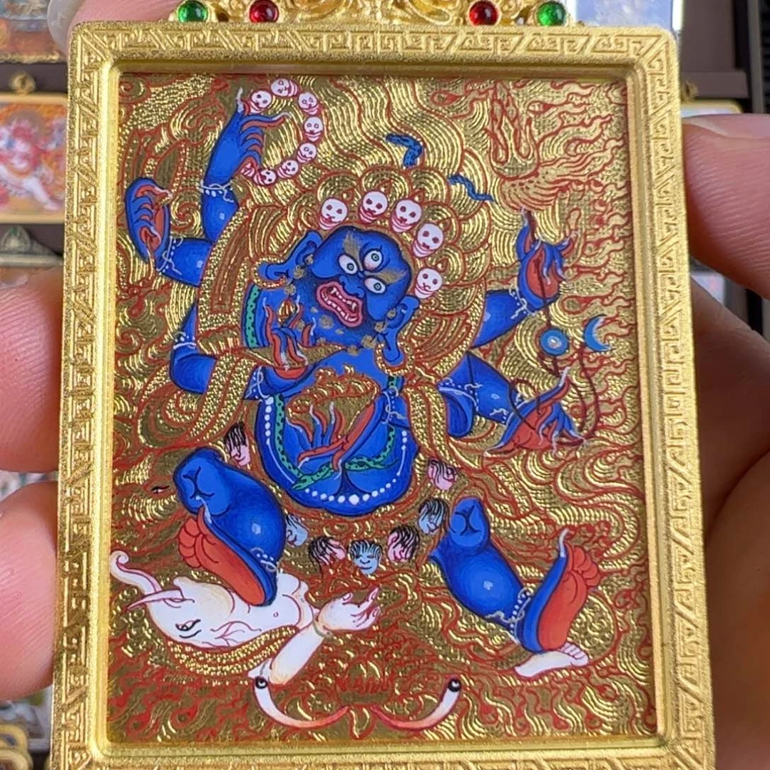 吊坠大黑天唐卡绘画作品