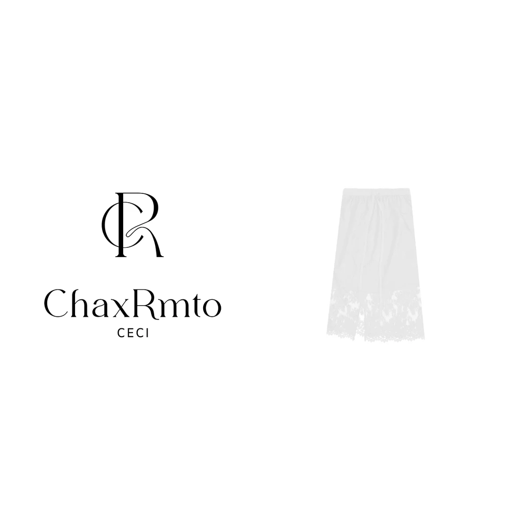 ChaxRmto 25年春夏勾花蕾丝松紧腰抽绳半身裙斯斯SD1A0360