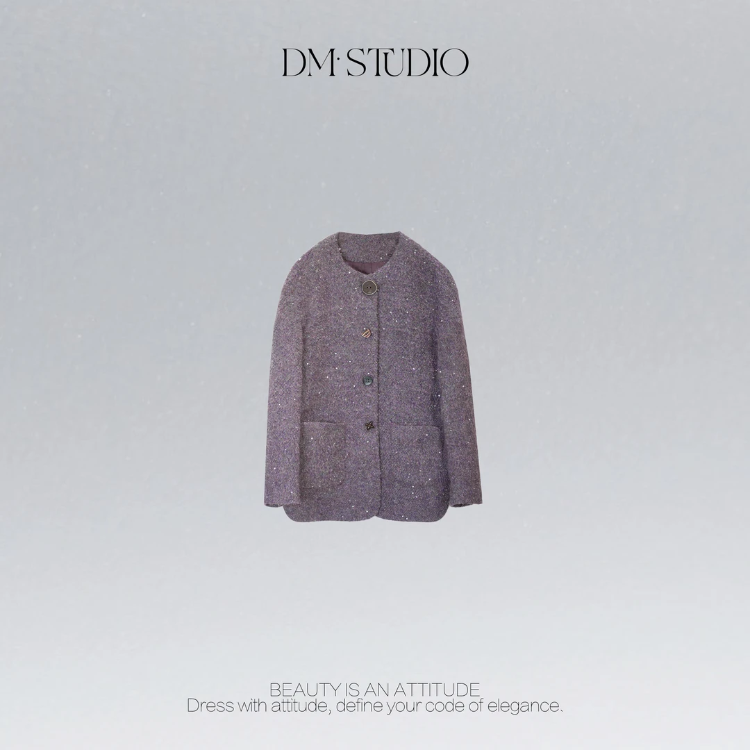 DEDM•STUDIO/气质静奢法式高级感细闪珠片小香外套2510/LX251006