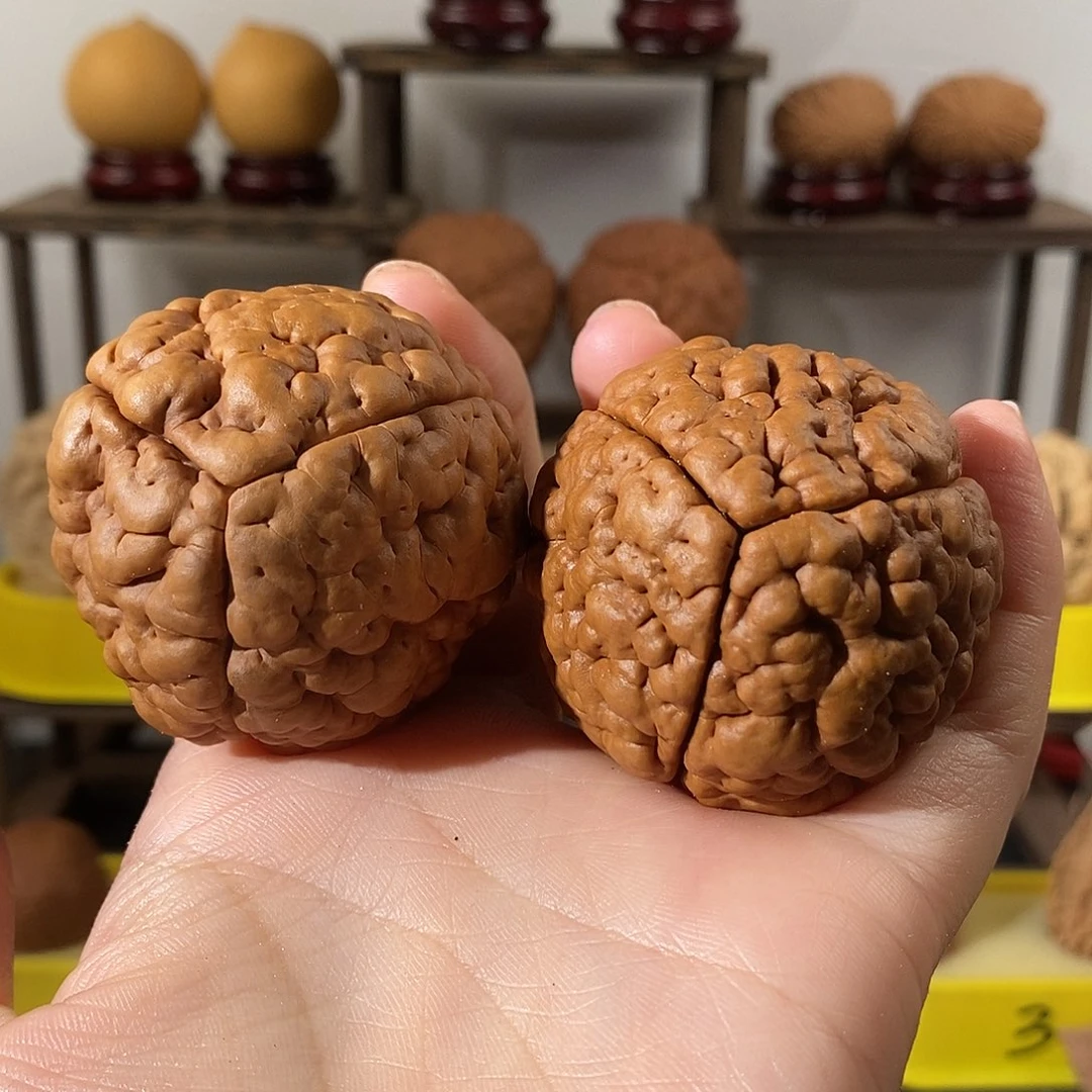 吊坠文玩核桃三瓣脑纹金刚练手微色4853