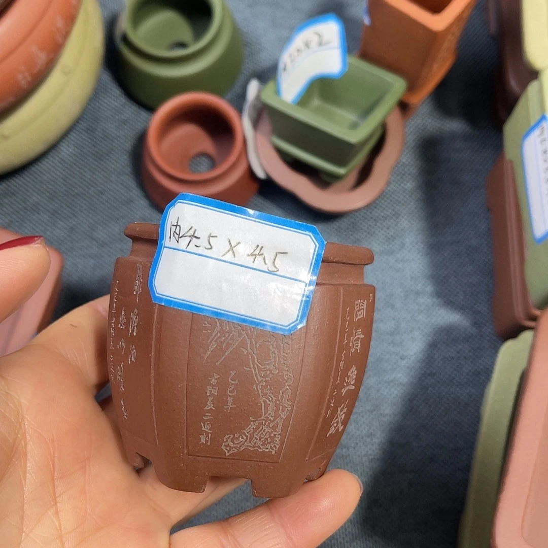 精选紫砂宫灯小六方盆