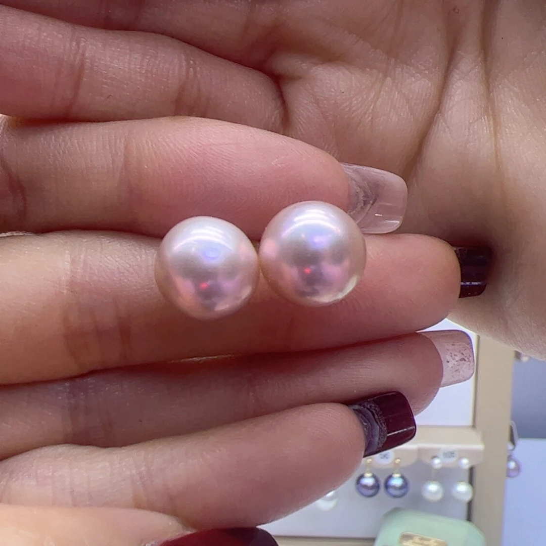 淡水珍珠耳饰18K金镶嵌