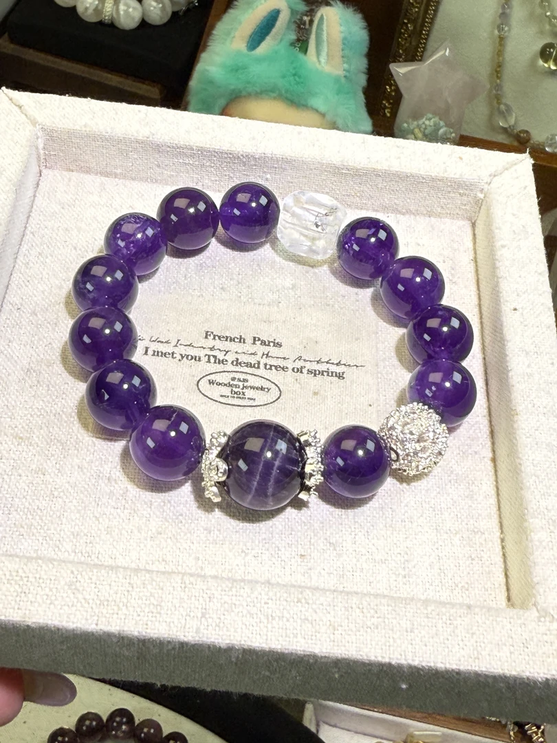 天然紫水晶年轻百搭时尚款显气质