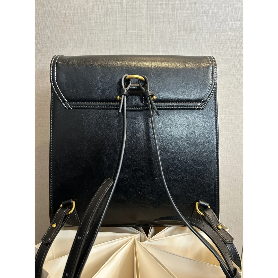 TOLEX2025新款手工时尚信封高双肩女包黑色