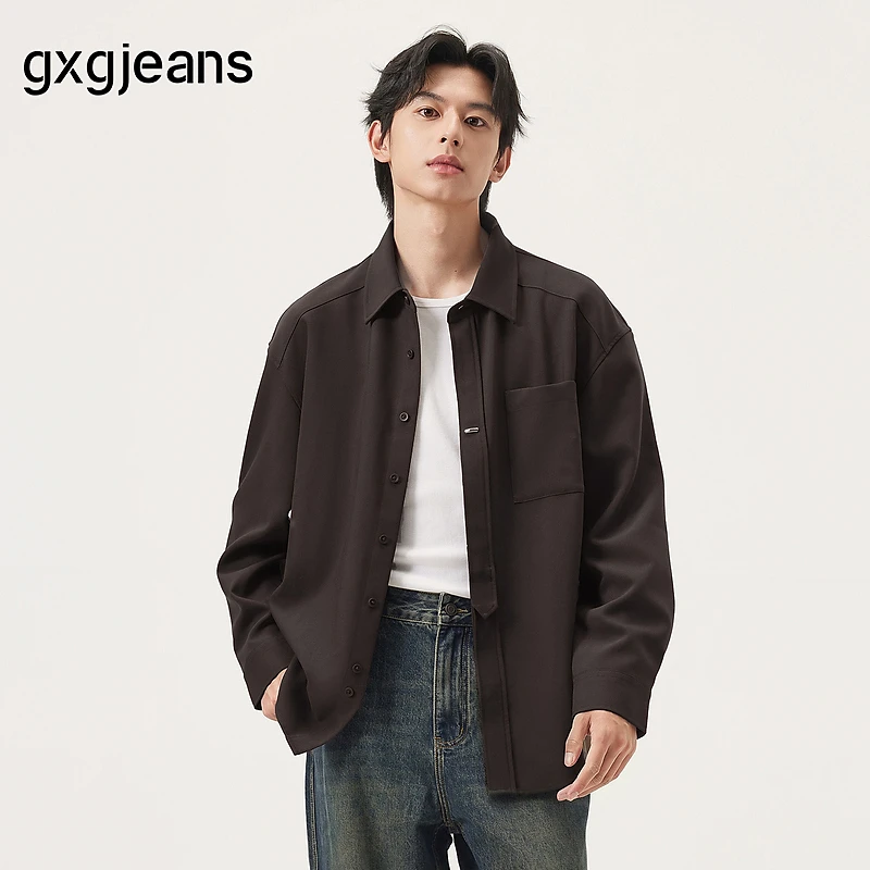 gxg.jeans不规则门襟设计简约衬衫外套25秋J25D033021
