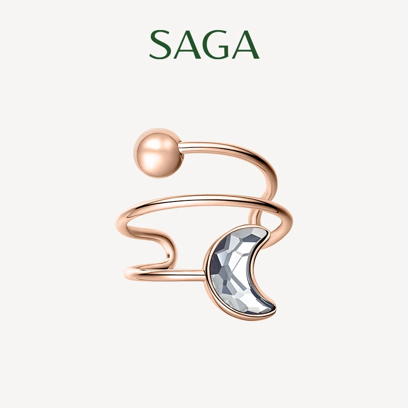 SAGA/世家 不锈钢戒指 【夜曲】环形戒指气质轻奢时尚小众简约金色