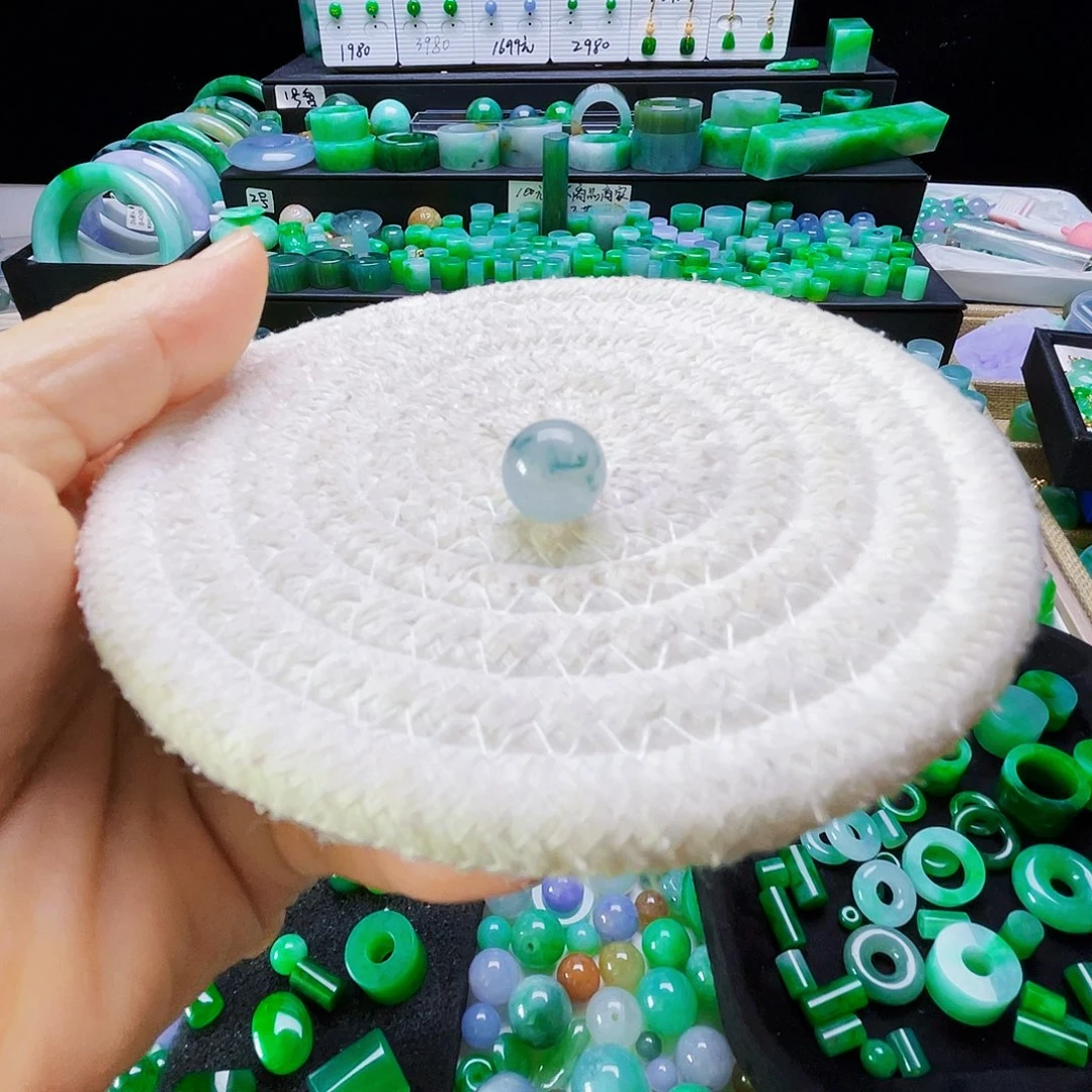 翡翠散珠卡11.8mm圆珠
