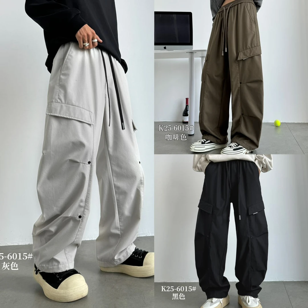 6015/冬季加厚加绒休闲户外男士工装直筒休闲裤