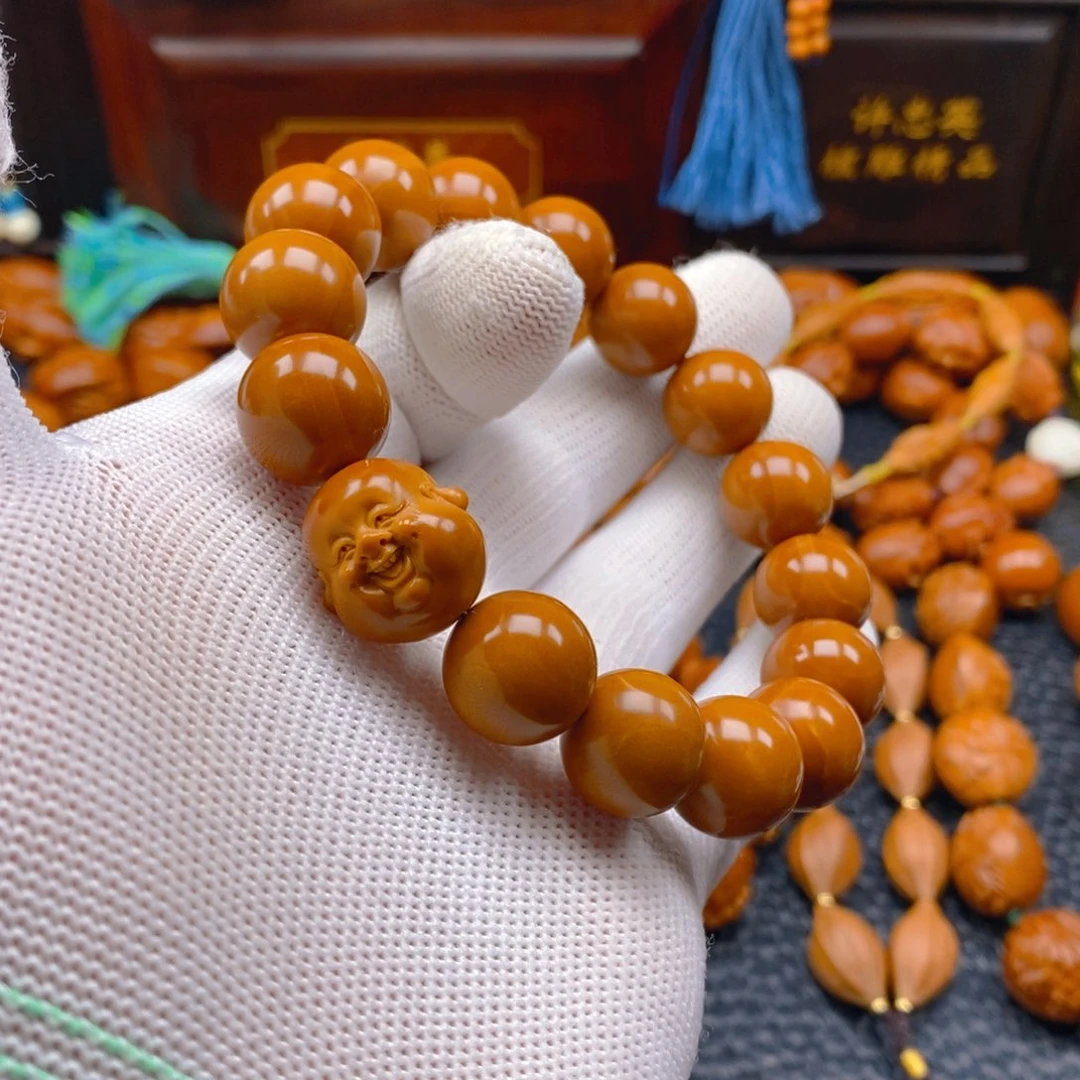 橄榄核手串/手链好*情正圆1.45全品➕1.7笑佛开心
