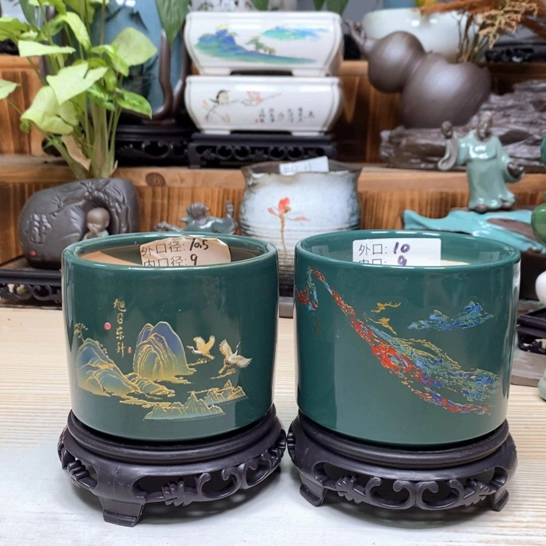 紫砂花盆陶瓷艺术花盆陶瓷