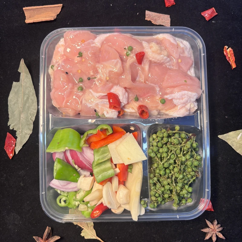 青麻鲜椒爆嫩鸡400g