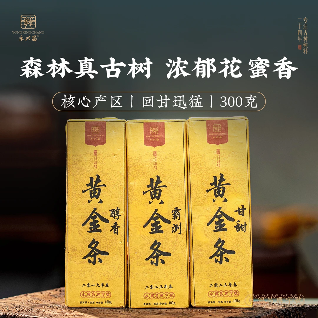 永兴昌黄金条组合套装300g甄选名山头普洱茶砖茶