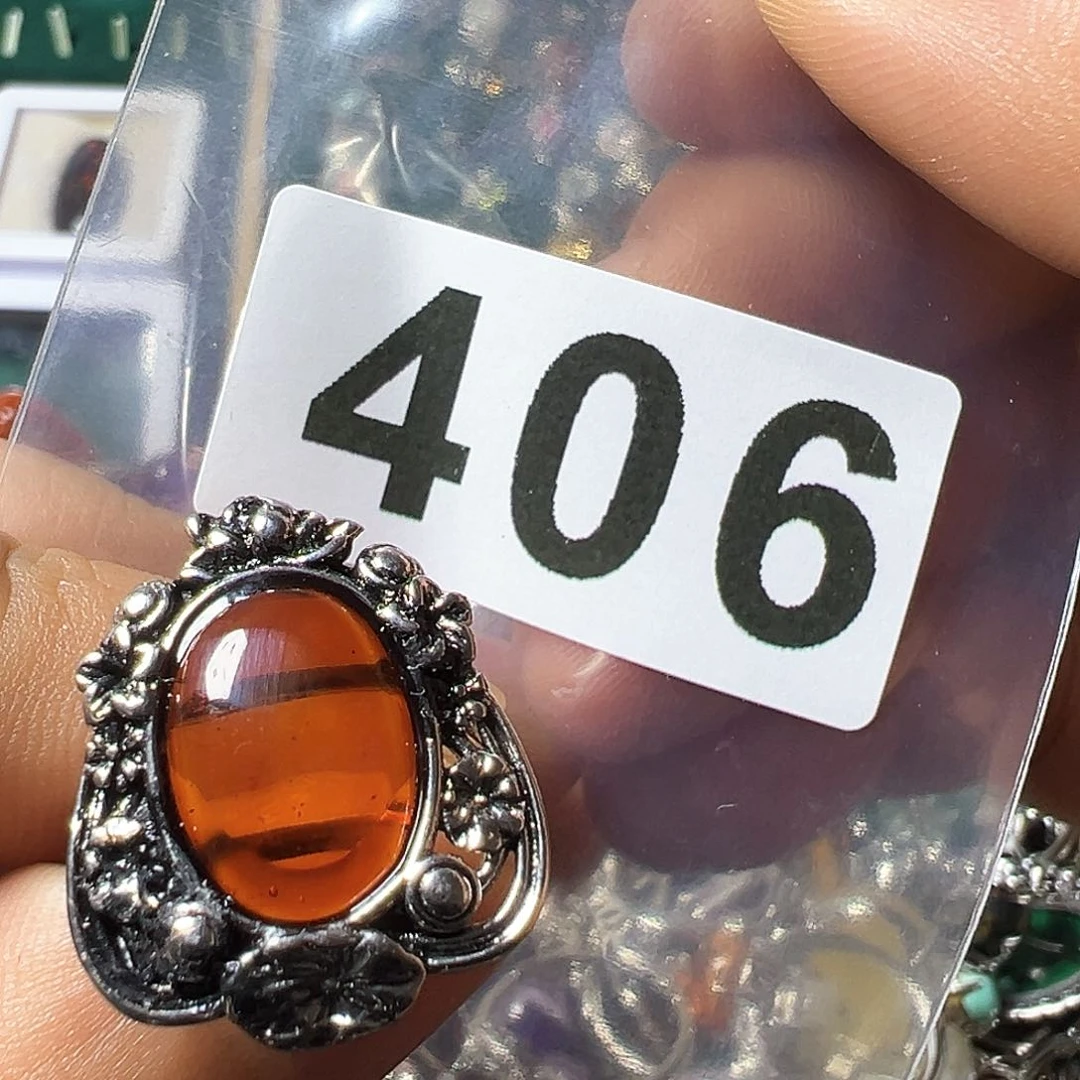 血珀戒指未镶嵌血珀戒指活口可调节